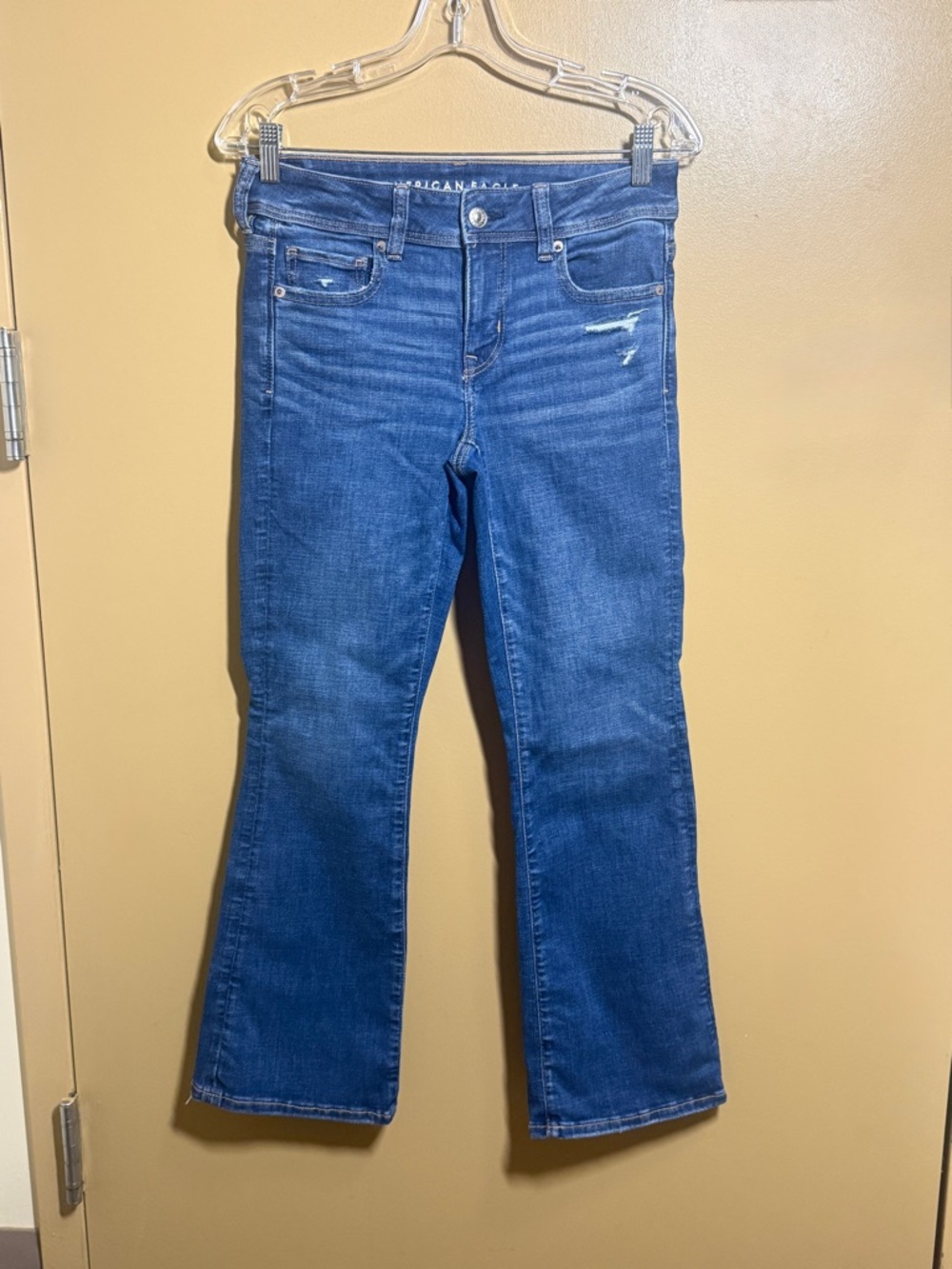 American Eagle Jeans Womens Blue Kick Boot Next Level Stretch Mid Rise Denim